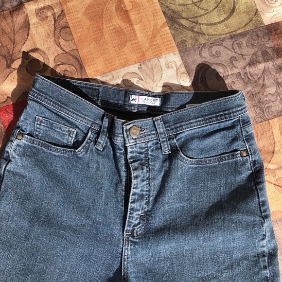 Classic Fit Lee Straight Leg Dark Blue Jeans Sz 8P - Picture 2 of 8
